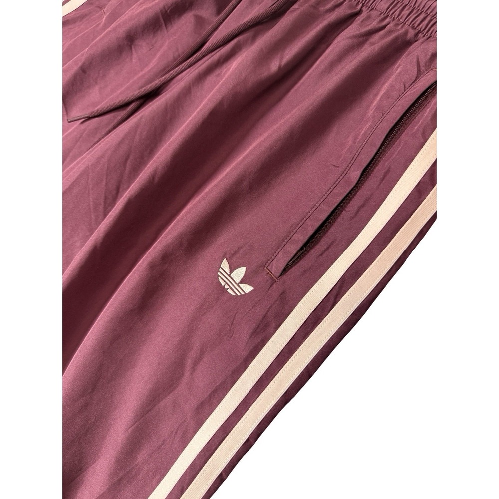Adidas Women's Firebird Adilenium Track Pants sz SM Maroon Wide Leg Striped - Picture 4 of 7